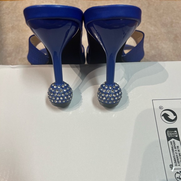 SHEIN Crystal Ball Heeled Slipper Sandal in Blue (US 7) - Picture 11 of 13